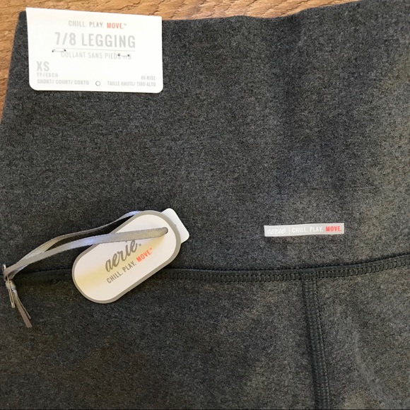 Aerie Move High Waisted 7/8 Pocket Gray Leggings - Picture 5 of 5